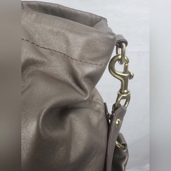Coach Ashley Steel Metallic Elegant Leather Crossbody Shoulder Bag Sz Large - Picture 4 of 15